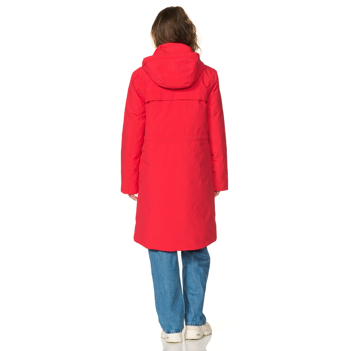 Happy Rainy Days Aspen winterregenjas rood – achteraanzicht