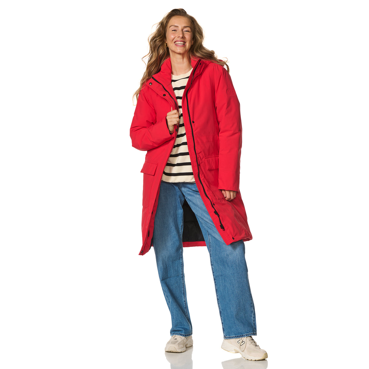 Pasvorm van de Happy Rainy Days Aspen winterregenjas rood