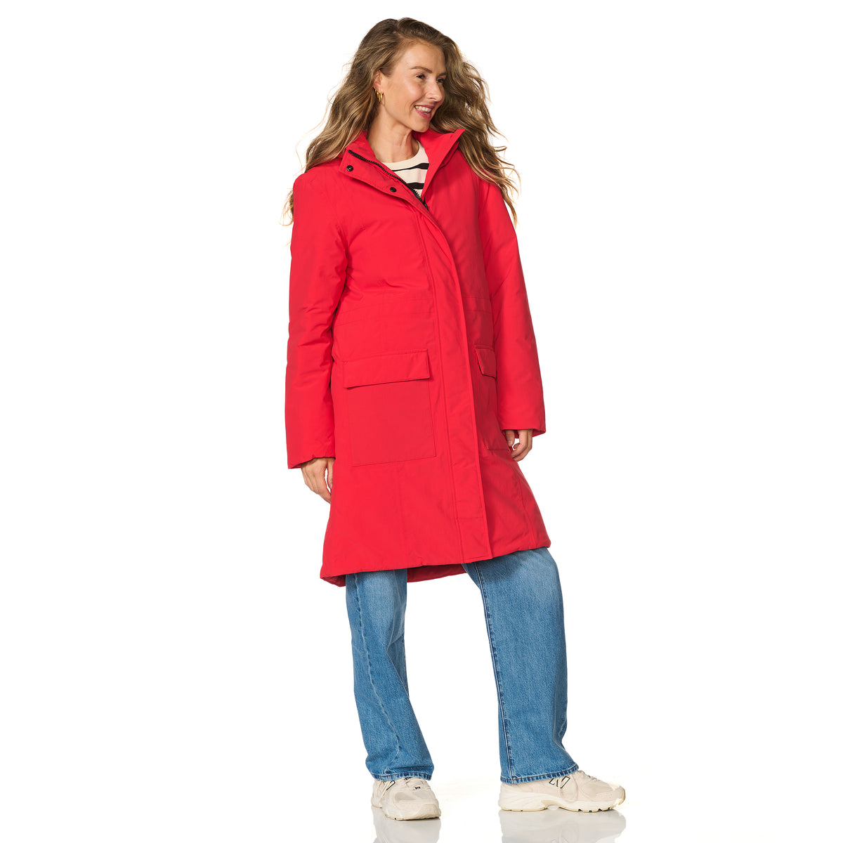 Happy Rainy Days Aspen winterregenjas rood – zijaanzicht