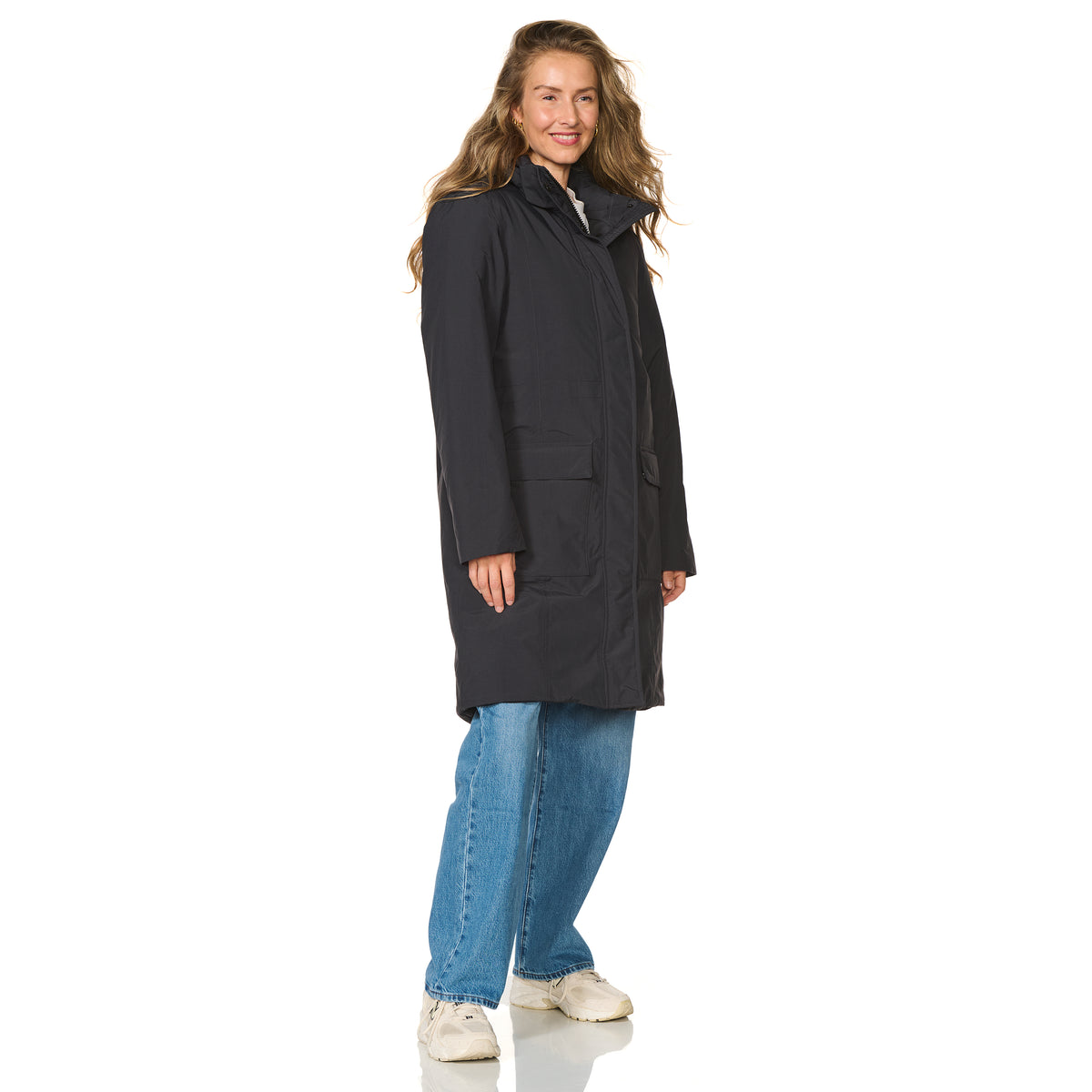Happy Rainy Days Aspen winterregenjas zwart – zijaanzicht