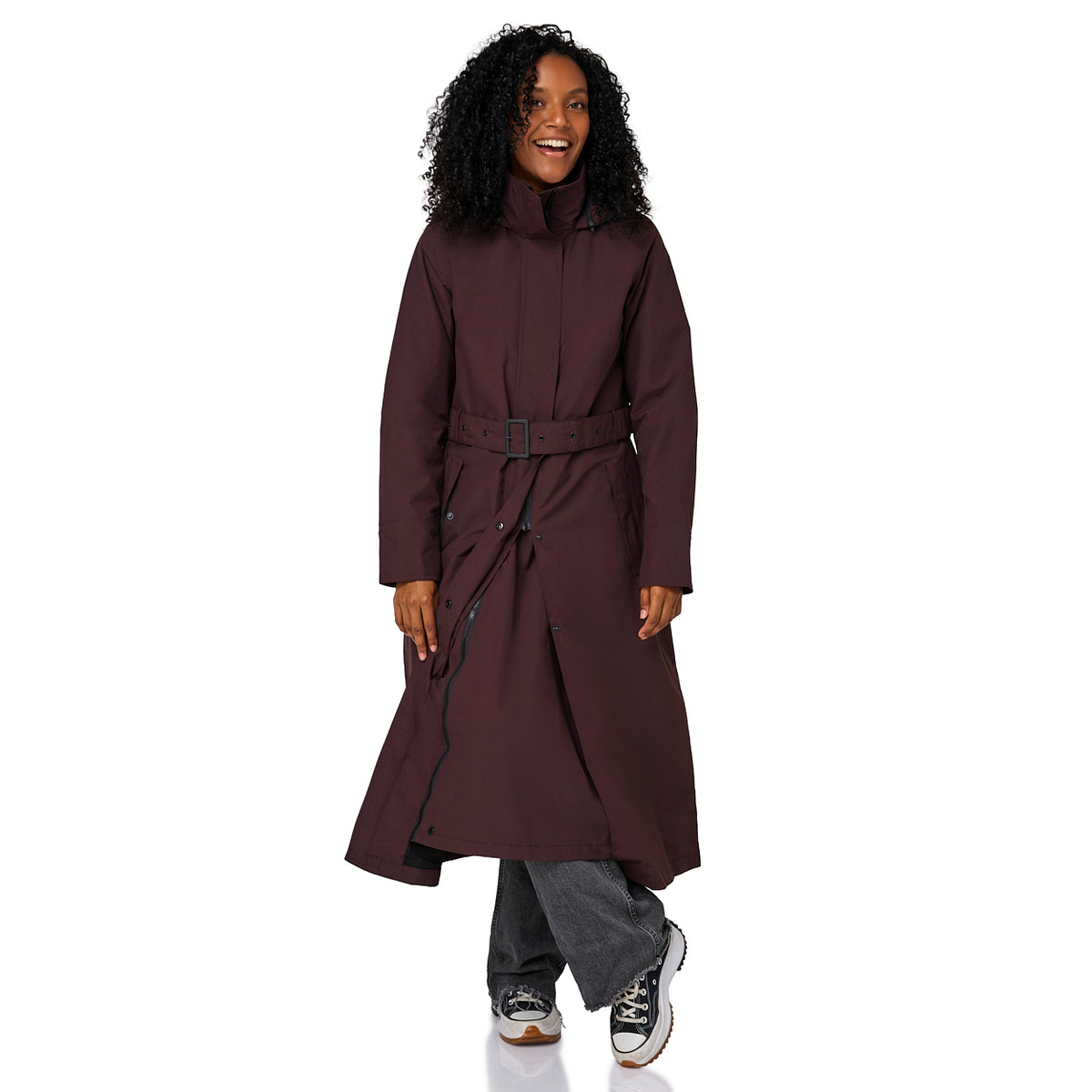 Happy Rainy Days Montreal Burgandy rood stijlvolle dames regenjas