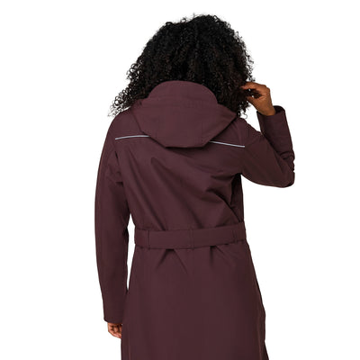 Happy Rainy Days Montreal Burgandy rood extra lange waterdichte damesjas