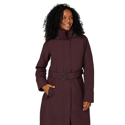 Happy Rainy Days Montreal Burgandy rood extra lange damesjas