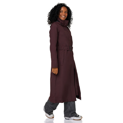 Happy Rainy Days Montreal Burgandy rood lange regenjas voor dames