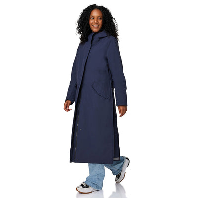 Happy Rainy Days Paris Navy dames regenjas met lange pasvorm