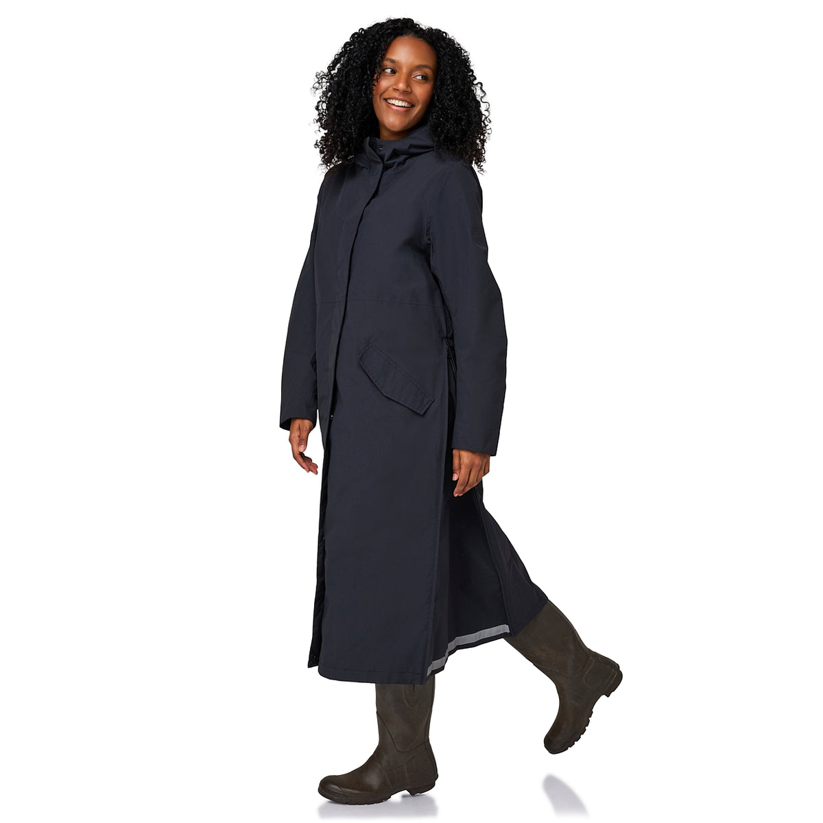 Happy Rainy Days Paris Zwart dames regenjas met lange pasvorm