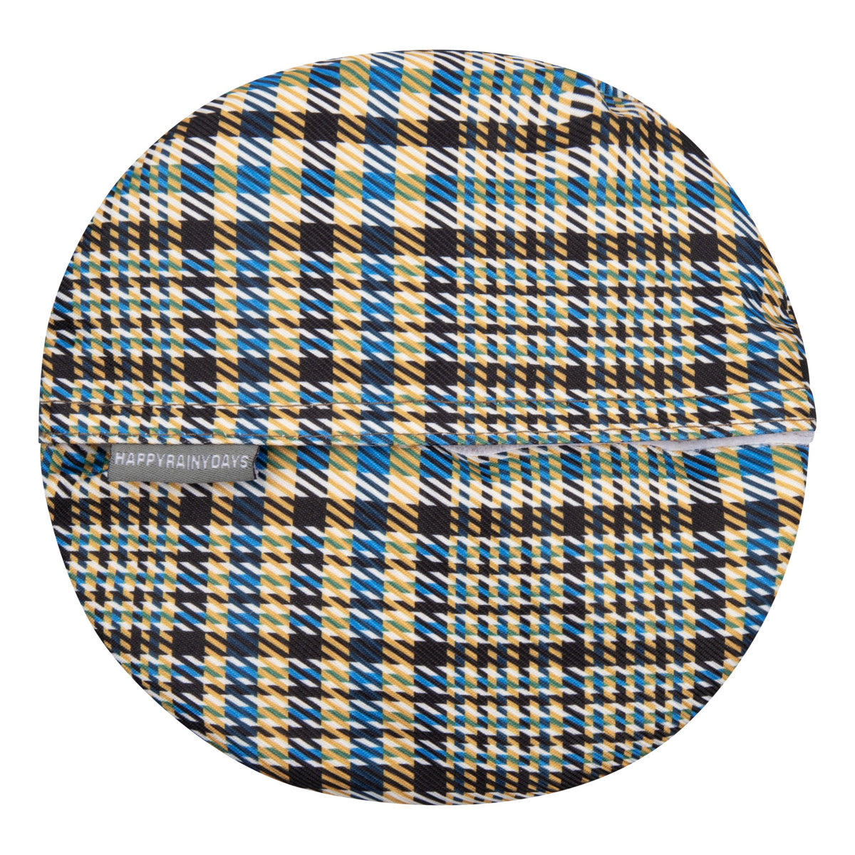Happy Rainy Days opvouwbaar regenhoedje Ruit blauw – opgevouwen