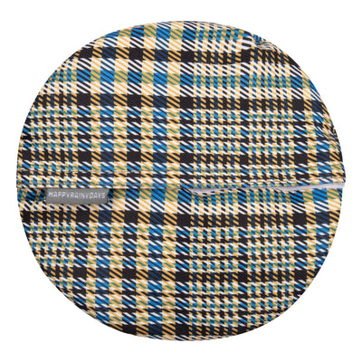 Happy Rainy Days opvouwbaar regenhoedje Ruit blauw – opgevouwen