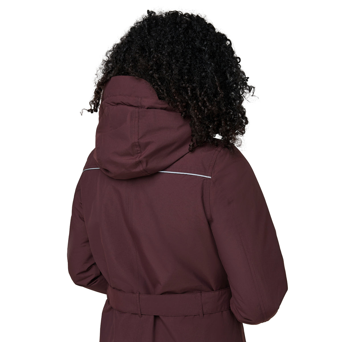 Happy Rainy Days Toronto Burgandy rood lange winterjas geschikt voor fietsen