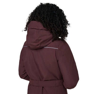 Happy Rainy Days Toronto Burgandy rood lange winterjas geschikt voor fietsen