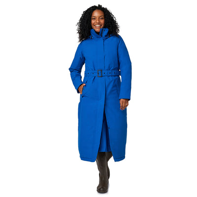 Happy Rainy Days Toronto Kobalt blauw extra lange winterjas voor dames
