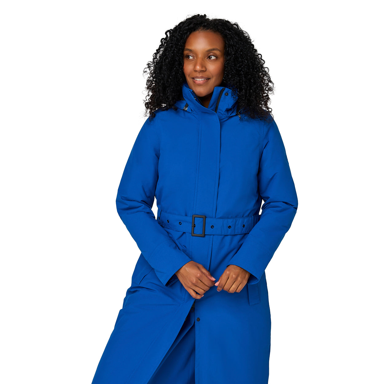 Happy Rainy Days Toronto Kobalt blauw lange winterjas geschikt voor fietsen