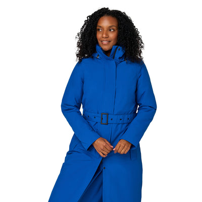 Happy Rainy Days Toronto Kobalt blauw lange winterjas geschikt voor fietsen