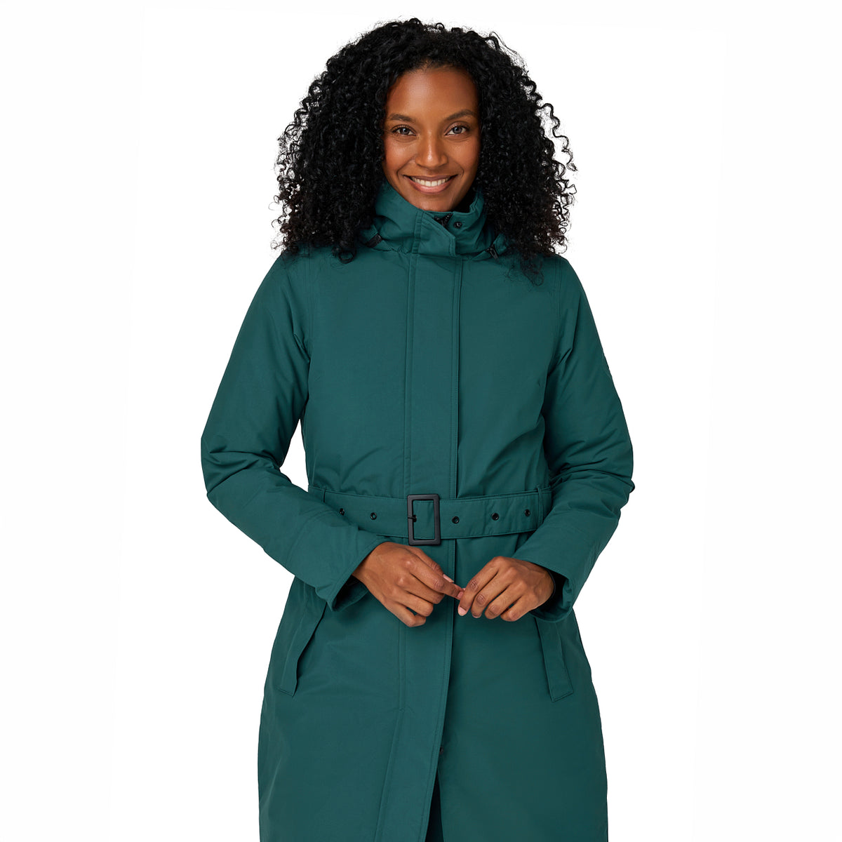 Happy Rainy Days Toronto Teal lange winterjas voor dames