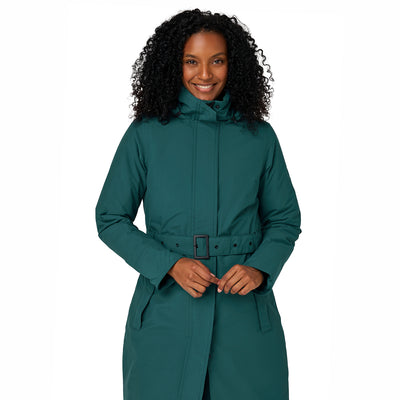 Happy Rainy Days Toronto Teal lange winterjas voor dames