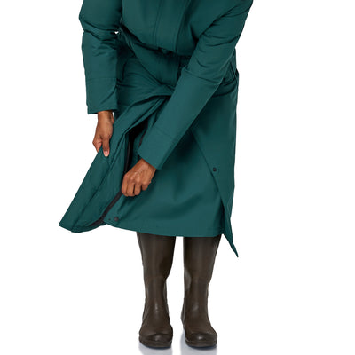 Happy Rainy Days Toronto Teal stijlvolle lange winterjas