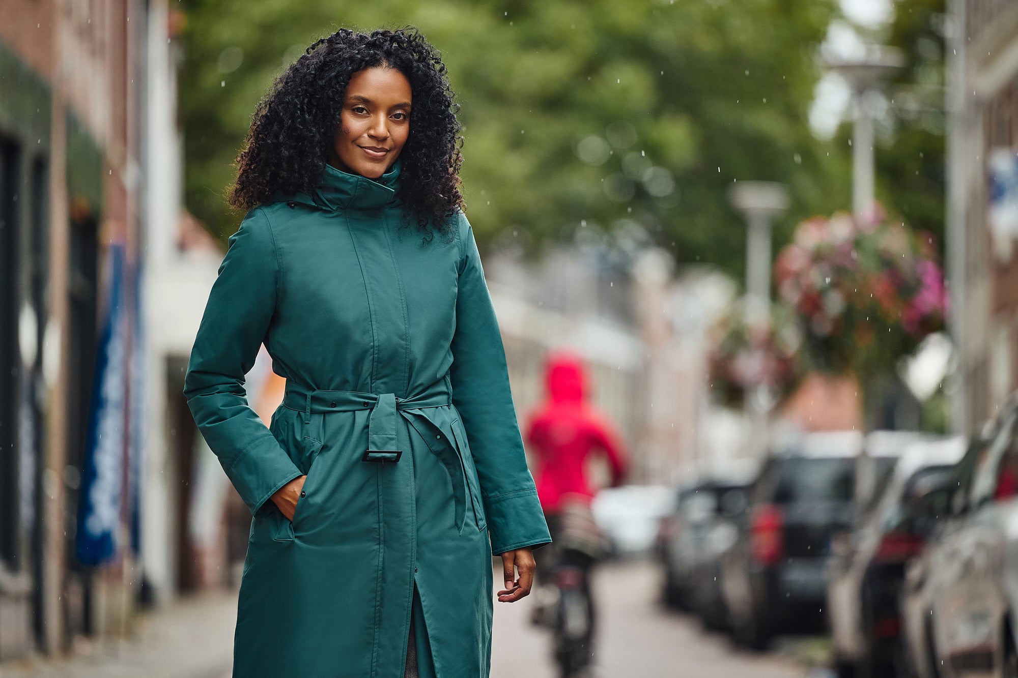 Happy Rainy Days Toronto Teal waterdichte winterjas voor dames