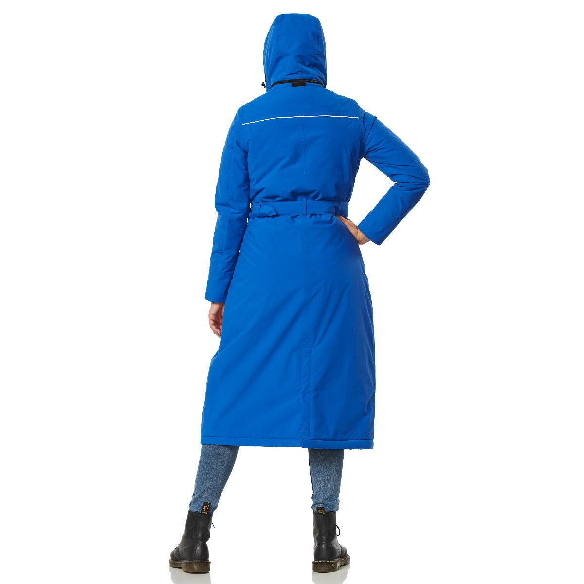 HappyRainyDays-Extra-Lange-Regenjas-Gewatteerd-Toronto-blauw-modelachter