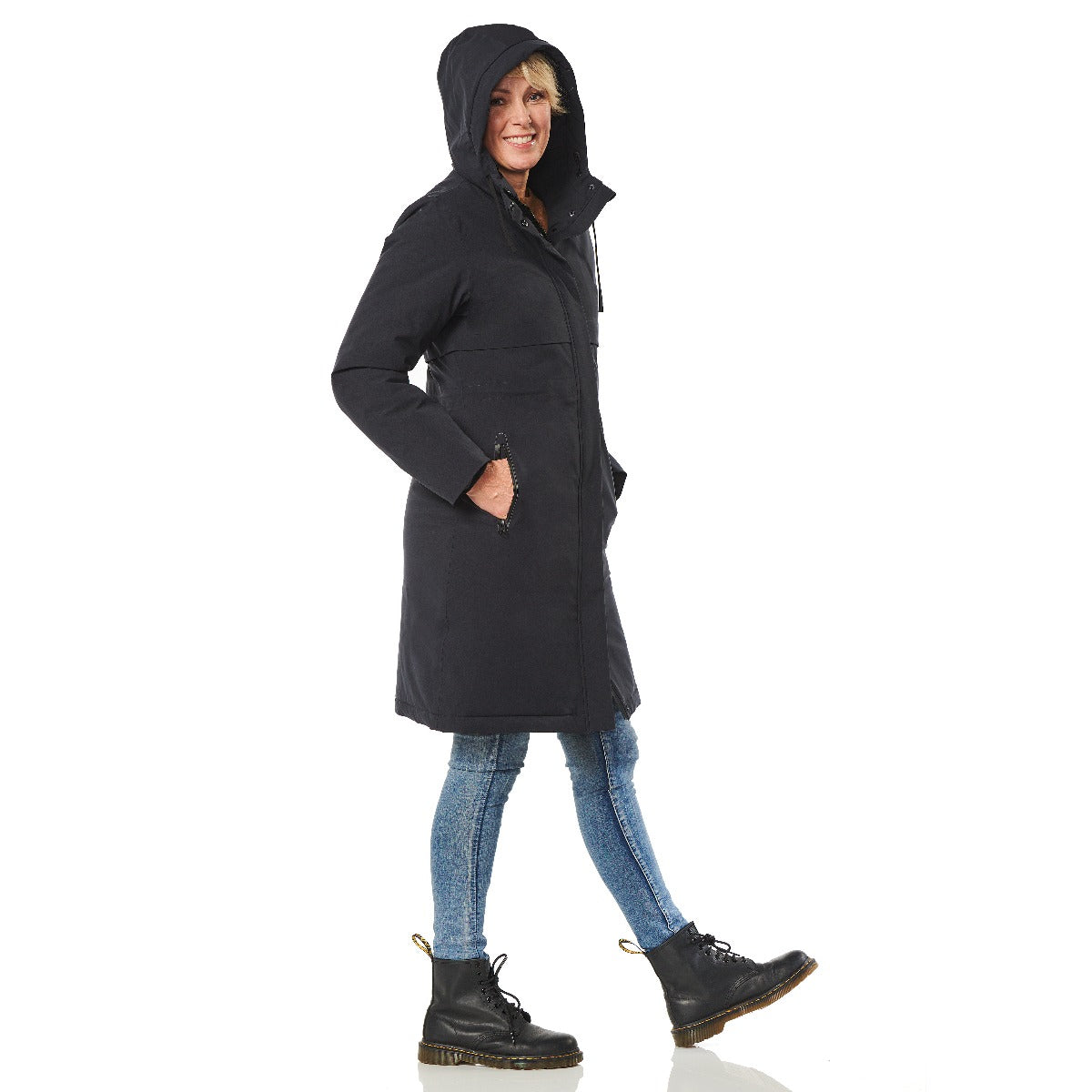 HappyRainyDays-Winterjas-Dames-Windsor-antracietblauw-modelzij