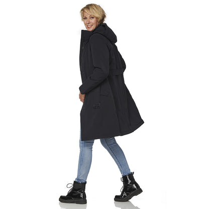 HappyRainyDays-Winterparka-Dames-Calgary-blauw-modelzijopen