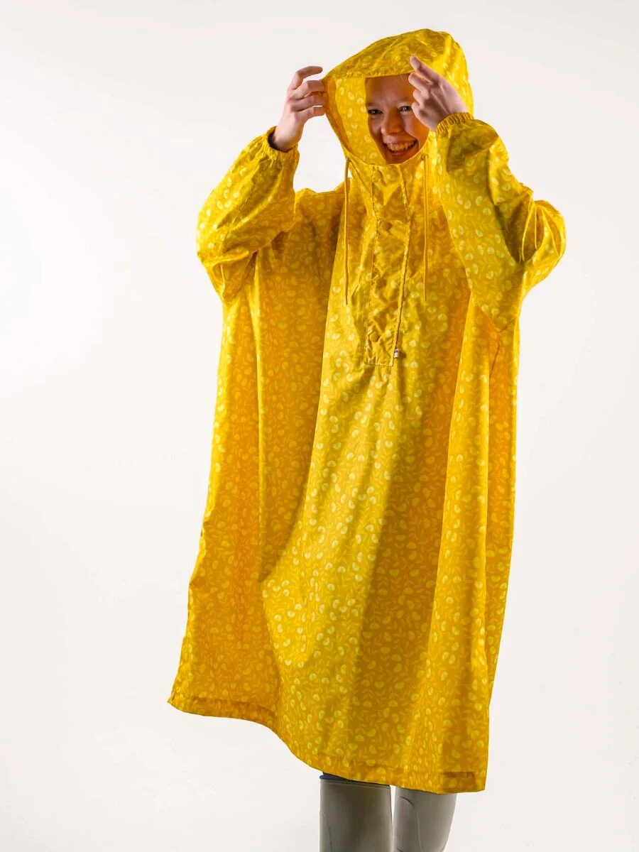 Danedream Drops Poncho Dark Yellow Fleuri