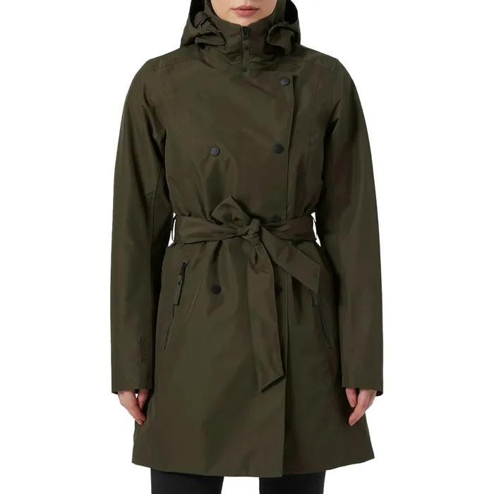 Helly Hansen Trenchcoat gepolsterte Damen Welsey Green Letzte Größe XS und S