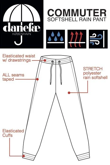 Regenhose von Danefae, dem Danecommuter in Schwarz