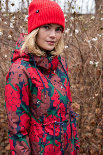 Danefae Winter Regenparka Dames Danenora Dark Red Maxiberry
