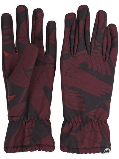 Danefæ Danehold Softshell Handschuhe Black/ Dark Wine Birdie up – warme Handschuhe