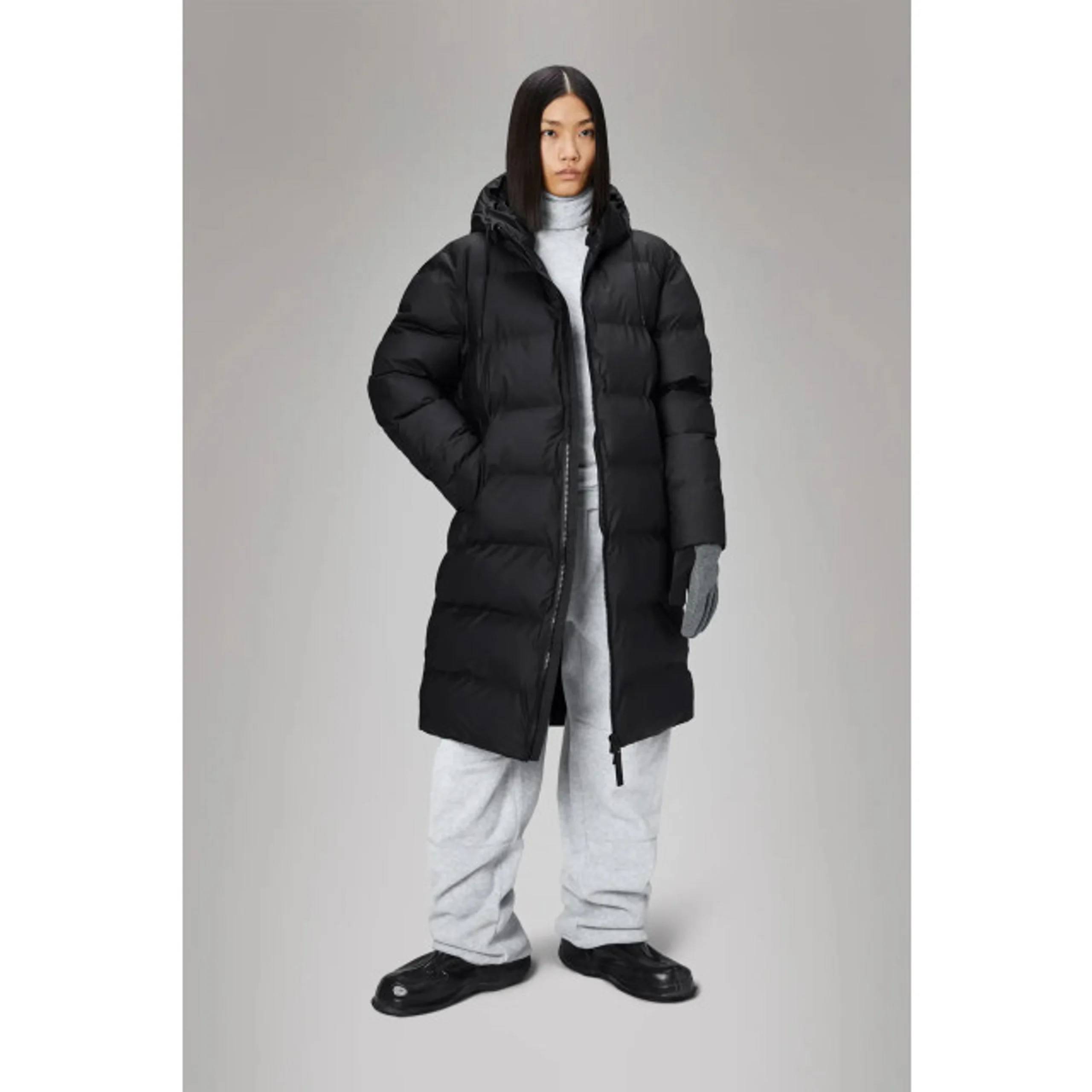 RAINS Alta Long Puffer Black