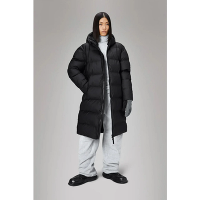 RAINS Alta Long Puffer Black *Laatste maat L*