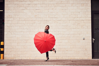 Umbrella Heart-shaped red