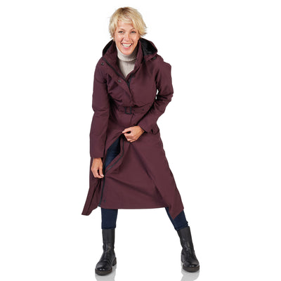 Happy Rainy Days Extra langer Regenmantel gesteppt Montreal Burgandy Red 