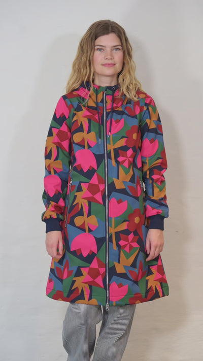 Danefae Softshell Raincoat Danejane Dark Navy/ Soft Cherry Geofleur