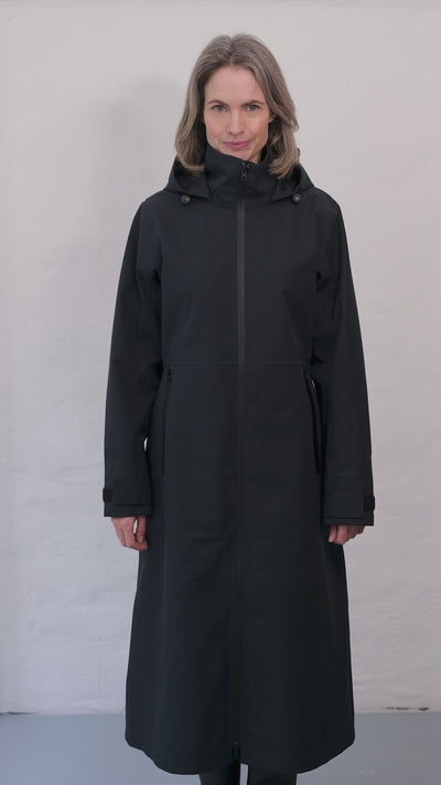 Danefae Premium Regenmantel Damen Dogwalker Schwarz 