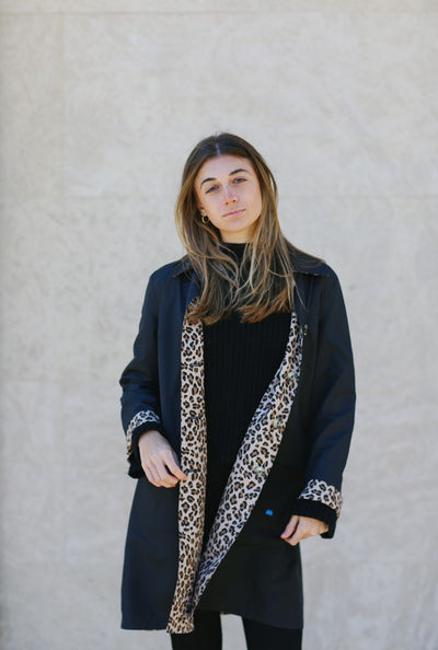 Rainraps Raintrench Schwarz und Leopard