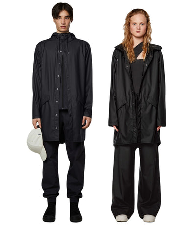 RAINS Lange Jacke Schwarz