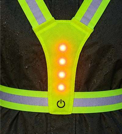 Reflecterend vest met doorlopende neon reflectieband op regenjas - foto 4