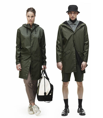 RAINS Lange Jacke Grün