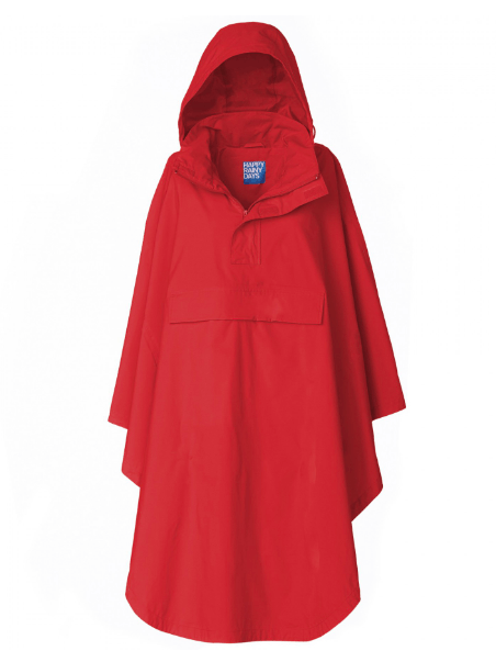 Dames-bikecape-Happy-Rainy-Days-Rosa-rood-voorkant