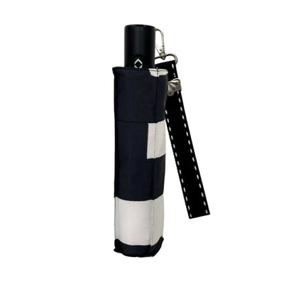 Smati automatische paraplu zwart-wit met etui en polsband