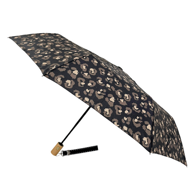 Smati opvouwbare automatische paraplu Leopard Noir, geopend