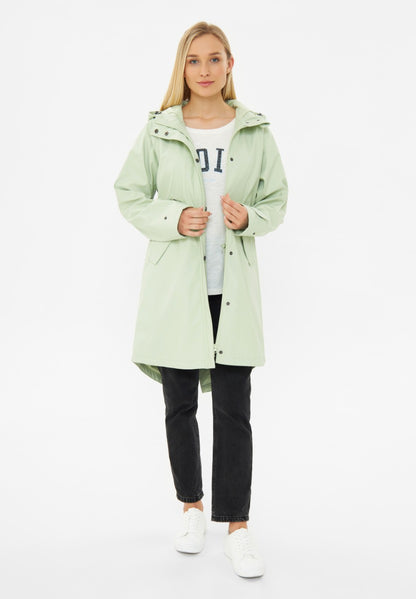 Derbe Raincoat Ladies Fog Green Friese Island